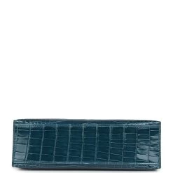 Hermès Hermes Kelly Pochette Vert Bosphore Shiny Alligator Gold Hardware 15 Hermès Hermes Kelly Pochette Vert Bosphore Shiny Alligator Gold Hardware -Online Bag Store H FBSLG 231204 7 PK 06
