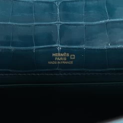 Hermès Hermes Kelly Pochette Vert Bosphore Shiny Alligator Gold Hardware 16 Hermès Hermes Kelly Pochette Vert Bosphore Shiny Alligator Gold Hardware -Online Bag Store H FBSLG 231204 7 PK 07