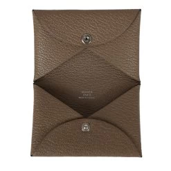 Hermès Hermes Calvi Card Holder Etoupe Chevre Palladium Hardware 16 Hermès Hermes Calvi Card Holder Etoupe Chevre Palladium Hardware -Online Bag Store H FBSLG 231211 2 07