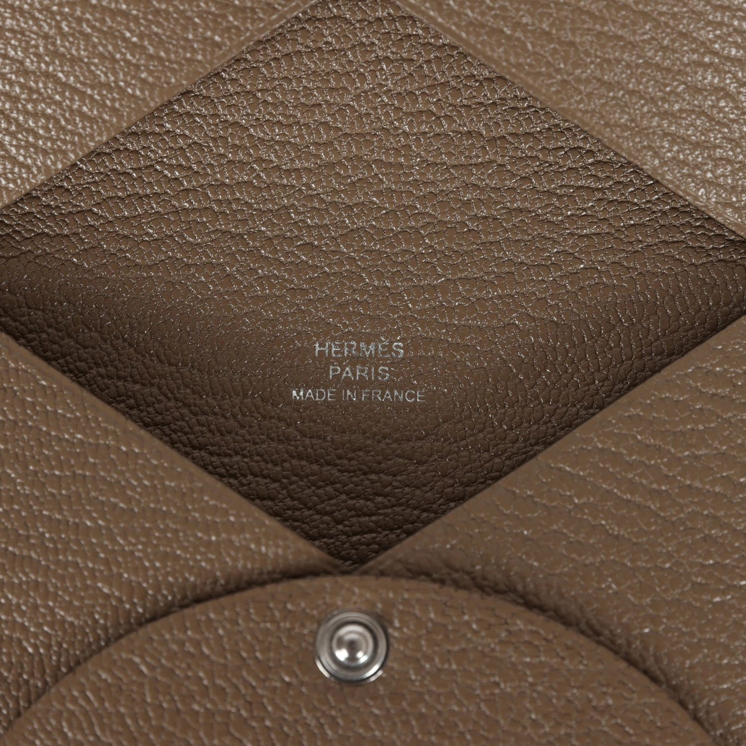 Hermès Hermes Calvi Card Holder Etoupe Chevre Palladium Hardware 10 Hermès Hermes Calvi Card Holder Etoupe Chevre Palladium Hardware - Image 8