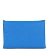 Hermès Hermes Calvi Card Holder Bleu Hydra Chevre Palladium Hardware