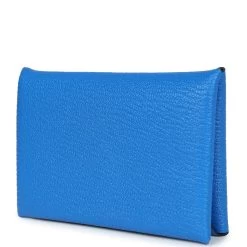 Hermès Hermes Calvi Card Holder Bleu Hydra Chevre Palladium Hardware 13 Hermès Hermes Calvi Card Holder Bleu Hydra Chevre Palladium Hardware -Online Bag Store H FBSLG 231218 3 03