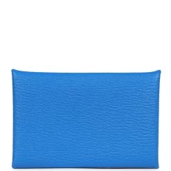 Hermès Hermes Calvi Card Holder Bleu Hydra Chevre Palladium Hardware 12 Hermès Hermes Calvi Card Holder Bleu Hydra Chevre Palladium Hardware -Online Bag Store H FBSLG 231218 3 05
