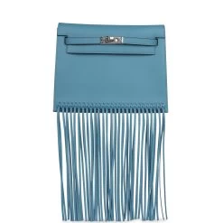 Hermès Hermes Kelly Danse Anate Blue Jean Swift Palladium Hardware