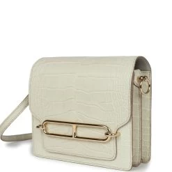 Hermès Hermes Mini Sac Roulis Beton Matte Alligator Permabrass Hardware -Online Bag Store H FBSLG 240104 1 AV 03