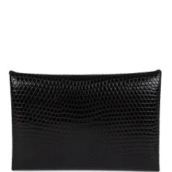 Hermès Hermes Calvi Cardholder Black Shiny Varanus Niloticus Lizard Palladium Hardware