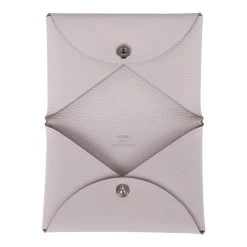 Hermès Hermes Calvi Card Holder Mauve Pale Evercolor Palladium Hardware -Online Bag Store H FBSLG 240112 1 07