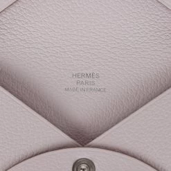 Hermès Hermes Calvi Card Holder Mauve Pale Evercolor Palladium Hardware -Online Bag Store H FBSLG 240112 1 08