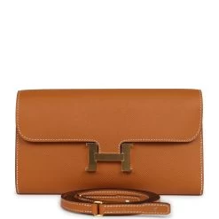 Hermès Hermes Constance To Go Wallet Toffee Epsom Gold Hardware