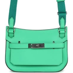 Hermès Hermes Mini Jypsiere Vert Comic Evercolor Palladium Hardware
