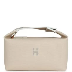 Hermès Hermes Bride-A-Brac GM Neutral Toile Canvas Palladium Hardware