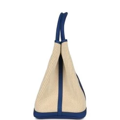 Hermès Hermes Garden Party 36 Bleu France Negonda And Ecru Canvas Palladium Hardware -Online Bag Store H FBSLG 240122 1 CC 04