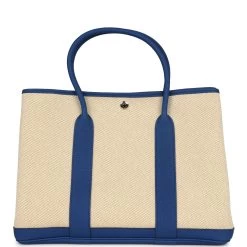 Hermès Hermes Garden Party 36 Bleu France Negonda And Ecru Canvas Palladium Hardware -Online Bag Store H FBSLG 240122 1 CC 05