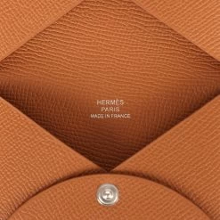 Hermès Hermes Calvi Card Holder Gold Epsom Palladium Hardware -Online Bag Store H FBSLG 240129 1 08