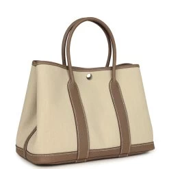 Hermès Hermes Garden Party 30 Ecru Toile And Etoupe Negonda Palladium Hardware -Online Bag Store H FBSLG 240201 5 TC 02
