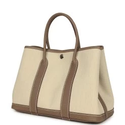 Hermès Hermes Garden Party 30 Ecru Toile And Etoupe Negonda Palladium Hardware -Online Bag Store H FBSLG 240201 5 TC 03