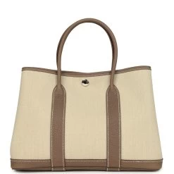 Hermès Hermes Garden Party 30 Ecru Toile And Etoupe Negonda Palladium Hardware -Online Bag Store H FBSLG 240201 5 TC 05