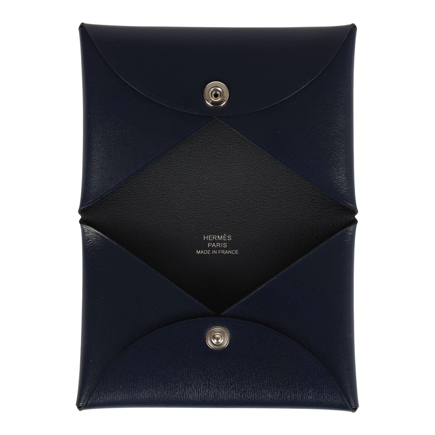 Hermès Hermes Calvi Card Holder Bleu Abysse Box Palladium Hardware 9 Hermès Hermes Calvi Card Holder Bleu Abysse Box Palladium Hardware - Image 7