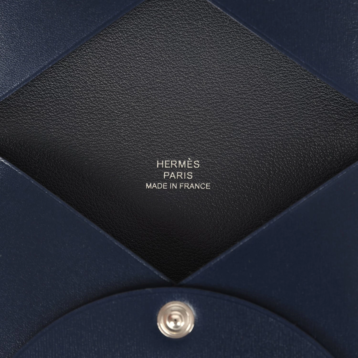 Hermès Hermes Calvi Card Holder Bleu Abysse Box Palladium Hardware 10 Hermès Hermes Calvi Card Holder Bleu Abysse Box Palladium Hardware - Image 8