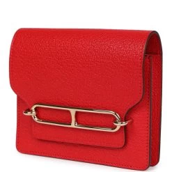Hermès Hermes Roulis Slim Wallet Rouge De Coeur Chevre Gold Hardware -Online Bag Store H FBSLG 240227 1 JL 03