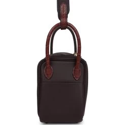 Hermès Hermes Mini Lindy Rouge Sellier Swift And Matte Alligator Touch Gold Hardware -Online Bag Store H FBSLG 240305 1 YL 04