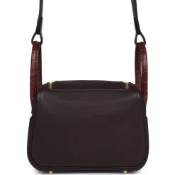 Hermès Hermes Mini Lindy Rouge Sellier Swift And Matte Alligator Touch Gold Hardware -Online Bag Store H FBSLG 240305 1 YL 05