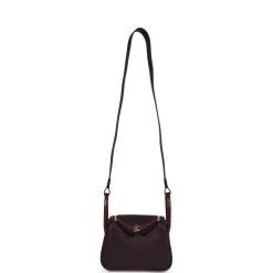 Hermès Hermes Mini Lindy Rouge Sellier Swift And Matte Alligator Touch Gold Hardware -Online Bag Store H FBSLG 240305 1 YL 06