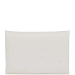 Hermès Hermes Calvi Card Holder Gris Perle Epsom Palladium Hardware