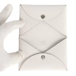 Hermès Hermes Calvi Card Holder Gris Perle Epsom Palladium Hardware -Online Bag Store H FBSLG 240307 1 07