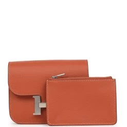 Hermès Hermes Constance Slim Wallet Brique Evercolor Palladium Hardware -Online Bag Store H FBSLG230808 2 JH 07