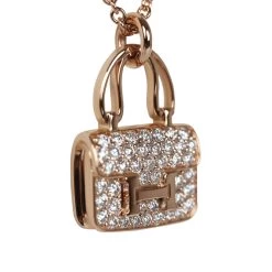 Hermès Hermes Amulettes Constance Pendant Necklace 18K Rose Gold & Diamonds Rose Gold Hardware -Online Bag Store H FJ 240111 1 AF 03
