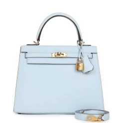 Hermès Hermes Kelly Sellier 25 Bleu Brume Epsom Gold Hardware