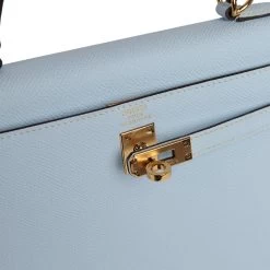 Hermès Hermes Kelly Sellier 25 Bleu Brume Epsom Gold Hardware -Online Bag Store H H 231220 4 07