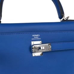 Hermès Hermes Kelly Retourne 25 Bleu Royal Swift Palladium Hardware 17 Hermès Hermes Kelly Retourne 25 Bleu Royal Swift Palladium Hardware -Online Bag Store H K 012023 4 08