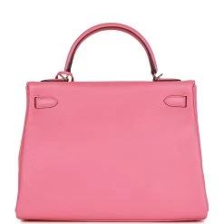 Hermès Hermes Kelly Retourne 32 Rose Azalee Clemence Palladium Hardware -Online Bag Store H K 020823 1 04