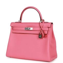 Hermès Hermes Kelly Retourne 32 Rose Azalee Clemence Palladium Hardware -Online Bag Store H K 020823 1 05