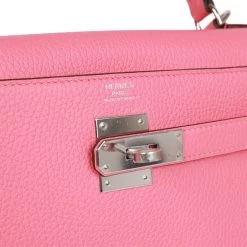 Hermès Hermes Kelly Retourne 32 Rose Azalee Clemence Palladium Hardware -Online Bag Store H K 020823 1 08