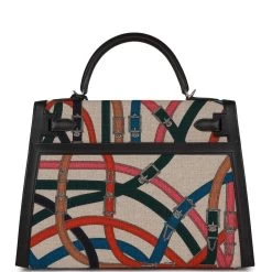 Hermès Hermes Kelly Sellier 32 Toile De Camp Cavalcadour Palladium Hardware -Online Bag Store H K 021623 2 05