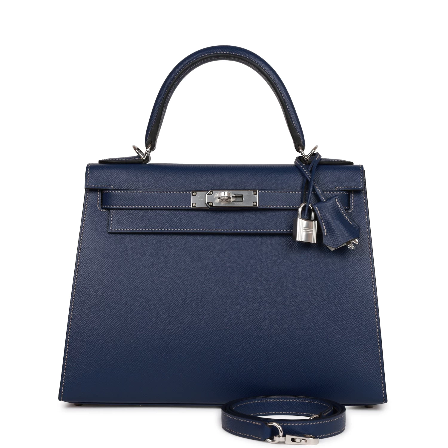 Hermès Hermes Special Order (HSS) Kelly Sellier 28 Bleu Indigo Epsom Palladium Hardware 3 Hermès Hermes Special Order (HSS) Kelly Sellier 28 Bleu Indigo Epsom Palladium Hardware