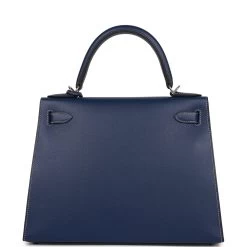 Hermès Hermes Special Order (HSS) Kelly Sellier 28 Bleu Indigo Epsom Palladium Hardware 14 Hermès Hermes Special Order (HSS) Kelly Sellier 28 Bleu Indigo Epsom Palladium Hardware -Online Bag Store H K 090222 1 04