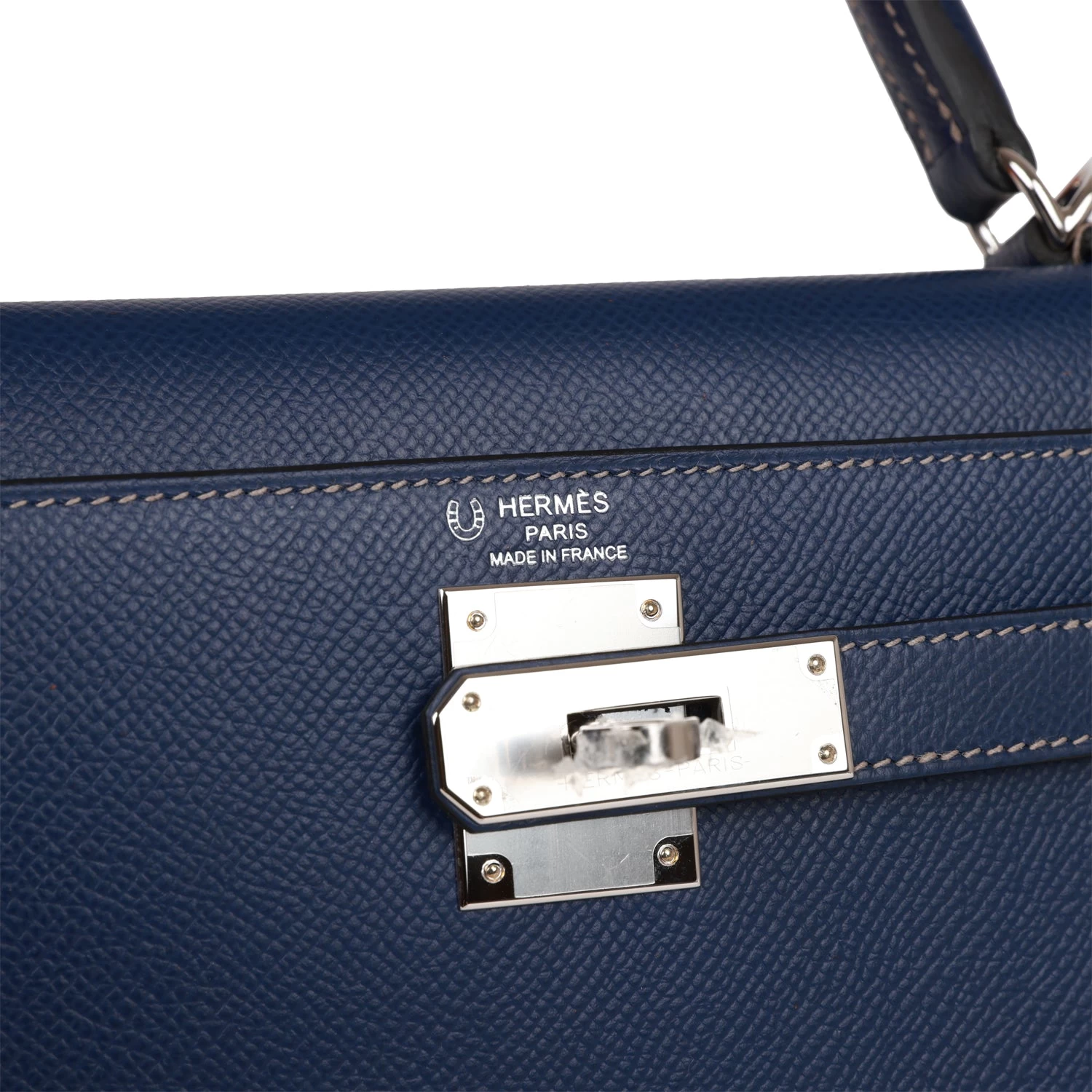 Hermès Hermes Special Order (HSS) Kelly Sellier 28 Bleu Indigo Epsom Palladium Hardware 9 Hermès Hermes Special Order (HSS) Kelly Sellier 28 Bleu Indigo Epsom Palladium Hardware - Image 7