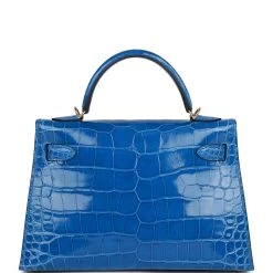 Hermès Hermes Kelly Sellier 20 Bleu Zellige Shiny Alligator Gold Hardware -Online Bag Store H K 102722 1 04