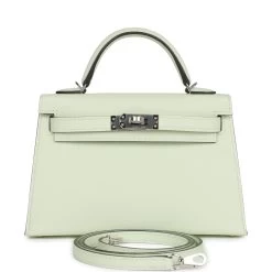 Hermès Hermes Kelly Sellier 20 Vert Fizz Epsom Palladium Hardware