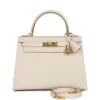 Hermès Hermes Craie Epsom Sellier Kelly 28 Gold Hardware -Online Bag Store H K 121222 1 01