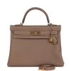 Hermès Hermes Kelly Retourne 32 Etoupe Togo Gold Hardware