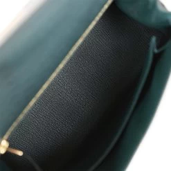 Hermès Hermes Kelly Sellier 25 Vert Cypress Ostrich Gold Hardware -Online Bag Store H K 230508 1 09