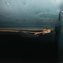 Hermès Hermes Kelly Sellier 25 Vert Cypress Ostrich Gold Hardware -Online Bag Store H K 230508 1 10
