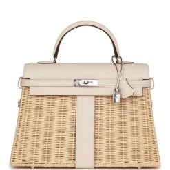 Hermès Hermes Picnic Kelly 35 Nata Swift Palladium Hardware