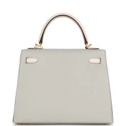 Hermès Hermes Special Order (HSS) Kelly Sellier 25 Gris Perle And Nata Chevre Brushed Gold Hardware 14 Hermès Hermes Special Order (HSS) Kelly Sellier 25 Gris Perle And Nata Chevre Brushed Gold Hardware -Online Bag Store H K 230524 1 05