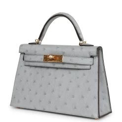 Hermès Hermes Kelly Sellier 20 Bleu Glacier Ostrich Gold Hardware -Online Bag Store H K 230607 2 03